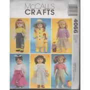 18" Doll Clothes Sewing Pattern, Skirt, Blouse, Jumper, Top, Pants, Coat