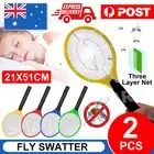 2x Electric Bug Zapper Tennis Racket Mosquito Fly Swatter Insect Killer Handheld