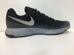 Nike 男款 Pegasus 33 螢光潑墨灰 多功能慢跑鞋 網布鞋面 透氣舒適 氣墊大底 避震減壓