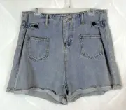 NWT Aslea Rovie Baggy Light wash Denim High Rise Shorts / small