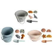 6PCS Kids Silicone Beach Beach Tool Sand Tool Set With Beach Bucket Sand ShovNV
