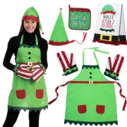 6 Piece Elf Christmas Kitchen Linens Accessories Set NEW