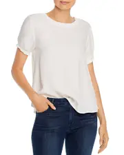 Cinq a Sept Lenny Short-Sleeve Silk Top