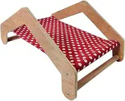 Guinea Pig Hammock Nest, Wood Portable Breathable Small Animal Bed, Bed Hamster, Wooden Bed for Dwarf Rabbits Hedgehogs, cat Mirror (Triangle)