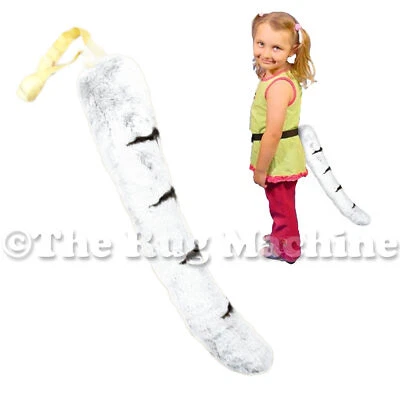 KORIMCO WHITE BENGAL TIGER ANIMAL COSTUME TAIL SOFT & PLUSH 42cm **NEW**