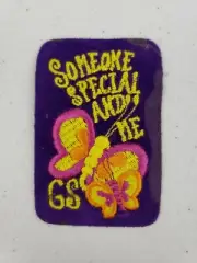 Vintage Girl Scouts Someone Special and Me Patch Badge 2" x 3" Butterfly Purple