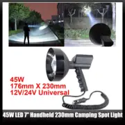 45W LED 7" Handheld 230mm Camping Spot Light Spotlight Hunting Fishing OffRoad
