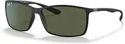 Ray-Ban Unisex-Adult Liteforce 0RB4179 Polarized Rectangular Sunglasses, Matte Black, 62 mm