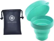 Collapsible Silicone Foldable Sterilizing Cup Set - Eco-Friendly Diva Cup - Blue