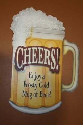 1-Enjoy a Frosty Cold Mug Of Beer Metal Wall Sign,Home Bar Decor,T-20