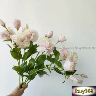 仿真花 人造花 永生花 拍照道具 仿真植物花 假花 裝飾 擺飾 高端仿真花洋桔梗 高檔花材 香檳粉桔梗 新娘手捧花配 婚