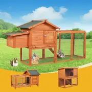 Pawz Chicken Coop Rabbit Hutch Large Hen Run Cage Hutches House Wooden Outdoor