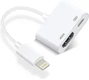 [Apple MFi Certified] Apple Lightning to HDMI Adapter for iPhone to TV, Lightning Digital AV Adapter 1080P Video & Audio Sync Screen Converter for iPhone 14 13 12 11 XS XR X to HDTV Projector Monitor