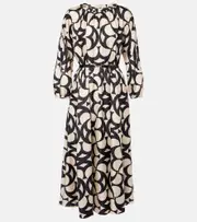 ['S Max Mara] 'S Max Mara Nina silk twill maxi dress UK 12 black