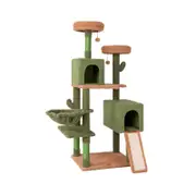 Costway Modern Cat Tree Tower Cactus Sisal 7-layer Scratching Posts - Green