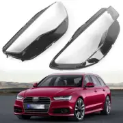 Left+Right Front Headlight Cover Headlamp Lens Shell For Audi A6 C7 2016 17 2018