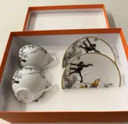 Hermes Carnets d'equateur Tea Cup And Saucer - Two Sets Of 2 Available