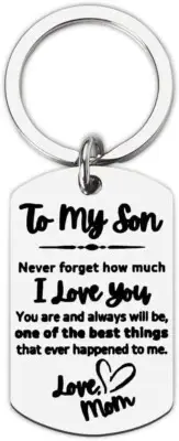 To My Son Keychain from Mom and Son Birthday Gifts for Men I Love You Gifts
