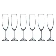 6pc Krystal Sienna Stemware SIN220 Champagne Flute Serveware 220ml Clear