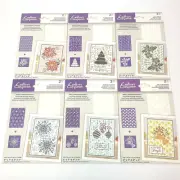 Lot 6 Crafters Companion Christmas Holiday Stencils Tree Bells Snow 5"x7" 4"x4"