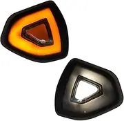 Syneticusa LED Turn Signal Mirror Lights for RAM 1500 2021-2023, 2500 3500 2019-2022, Amber Switchback White Parking Lamp Assembly, Clear Lens, Pair