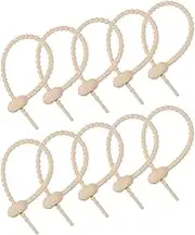 sourcing map Reusable Zip Ties, 7 Inch Silicone Ties Bag Clips, All-Purpose Silicone Ties, Cable Ties, Bread Tie, Household Twist Ties, Reusable Twist Ties (Beige Pack of 20)