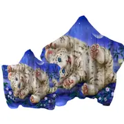 Cute Painting for Kids Baby White Tiger Towel with Hood