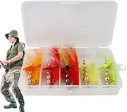 Baits for Bass Fishing | Metal Spinner Lure Kits | Fishing Accessory with Reflective Beads for Freshwater and Saltwater Environment