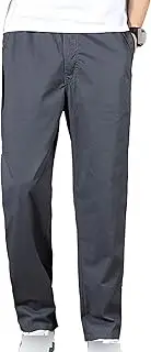 [Generic] Mens Cargo Pants with Pocket Elastic Waist Drawsting Sweatpants for Men Casual Long Trousers Relaxed Twill Jogger Pants