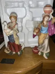 Thomas Kinkade Nativity Bountiful Water Barer & Humble Peasant Maiden