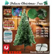 Deluxe Christmas Tree 5Ft 6Ft 7Ft 8Ft Snonwy Xmas Decoration Free Fairy Light