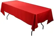 Anaado Table Cloth for 6 Foot Table, Washable, Table Cover for Buffet Table, Parties, Wedding, Red, 54" x 108"