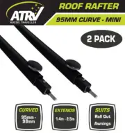 Aussie Traveller Black Curved Roof Rafter Caravan Roll Out Awning MINI 2 Pack