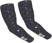 [HOPWODE] Galaxy.. Adult Ice Silk Arm Sleeves White Arm Sleeves Thumbhole Cooling Sleeves Outdoor Supplies, Black