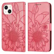 For iphone 15 plus Wallet Case,3 Credit Card Slot ID Card Holder,PU Leather Flip Case - Rose Red
