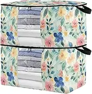 sanluoli 90L 2 Pack Large Underbed Storage Containers with Reinforced Handles, clear window Closet Containers For Organizing
