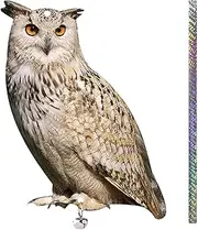 Fake Owl Statue Decoy, Owl Bird Scarer, Waterproof Owl Bird Deter-rents Devices with Reflective Tape, Scare Birds Away, for Pigeon Deter-Rent, Garden, Yard & Outdoor