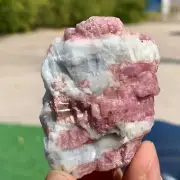 71G Natural Red tourmaline with quartz crystal cluster mineral specimen
