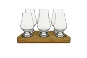 The Original Glencairn Whisky Glass - 6 Pack Tasting Gift Set includes Wooden Presentation Stand