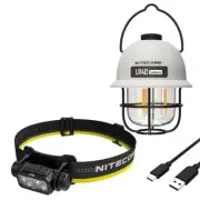 CAMPING KIT:Nitecore NU43 Lighweight rechargeable headlamp w/ LR40 Lantern White