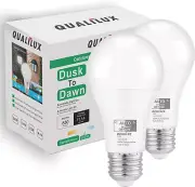 Qualilux Dusk to Dawn Light Bulbs 60W Equivalent, A19, 850LM, Daylight Deluxe 60