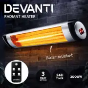 Devanti Electric Radiant Strip Heater Outdoor Indoor Room Infrared Heaters 2000W