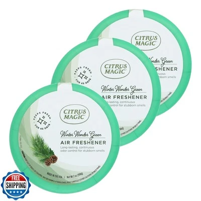 Citrus Magic Holiday Odor Absorbing Solid Air Freshener, Winter Wonder Green,