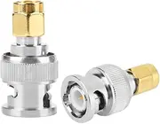 BNC Male to SMA Male Connector Adapter Test Converters, Fine Copper Gold-Plated Core, 2 Pcs Adapters for Test Equipment