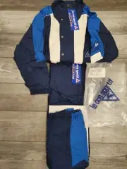 NOS Vintage 70'S-80's Le Coq Sportif Track Suit Full Set Jacket Pants XL - NAVY