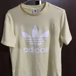 ADIDAS 三葉草 鵝黃色短袖T恤