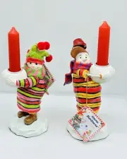Silverstri Snowmen Candle Holders
