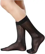 [Generic] 12 Pairs Men Extra Thin Dress Socks, Soft Sheer Business Socks for Summer, Breathable Dry Fit Crew Calf Socks for Men