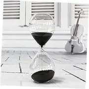 Transparent Glass Hourglass Sand Timer 60 Minutes with () Black