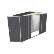 Build-a-Shed 3.0 x 0.8 x 2.3m Double Sliding and Single Hinge Door Narrow Shed - Grey